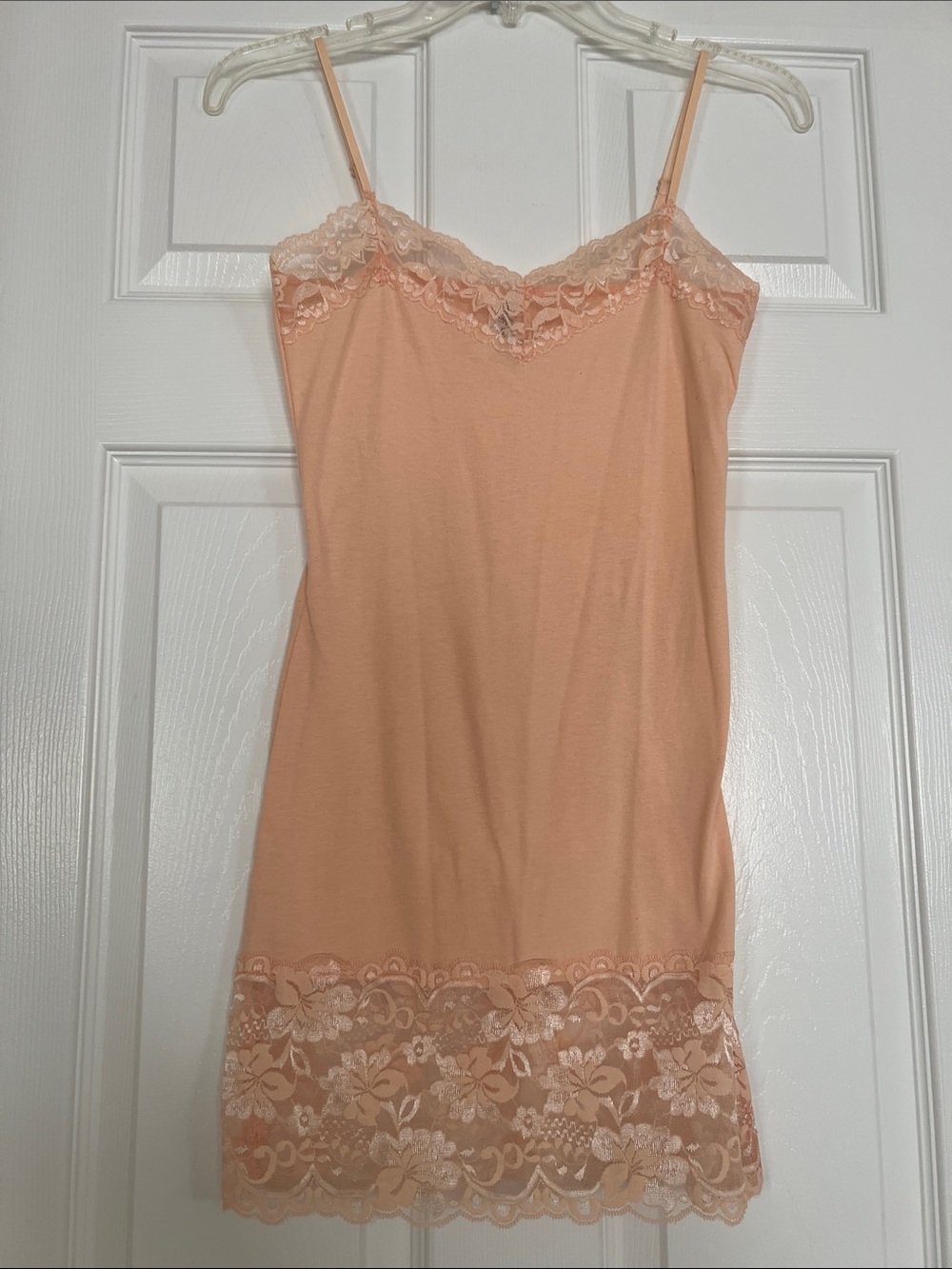 Active Basic Peach Floral Lace-Trim Slip Lightweight for Layering